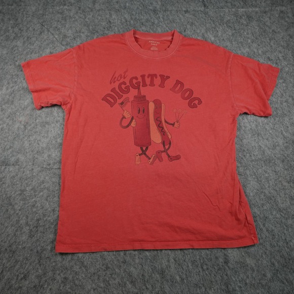 American Eagle Outfitters Other - American Eagle Top Men Medium Red Hot Diggity Dog Graphic Short Sleeve Tee